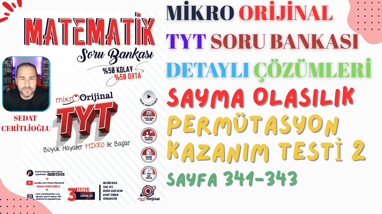2026 MİKRO ORİJİNAL TYT SORU BANKASI ÇÖZÜMLERİ SYF341-343 #orijinalmatematik #mikroorijinal #yks2026