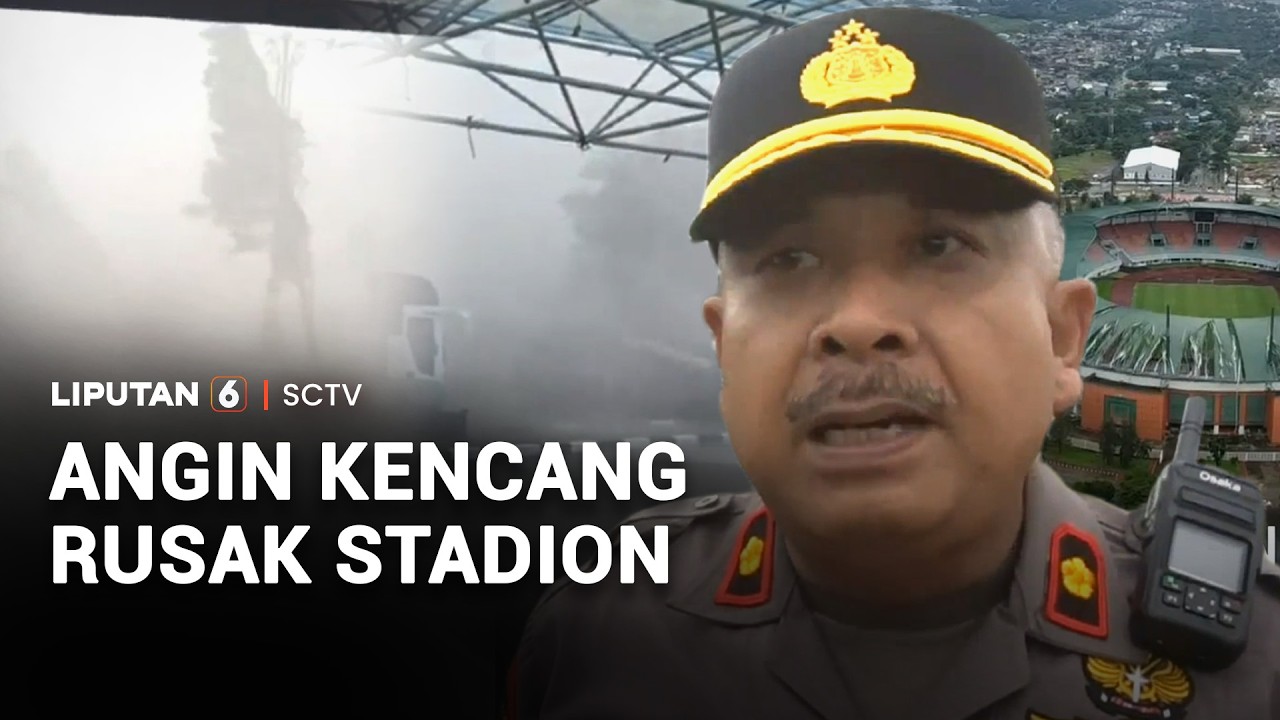 Hujan Deras Disertai Angin Kencang Rusak Stadion Pakansari Bogor | Liputan 6
