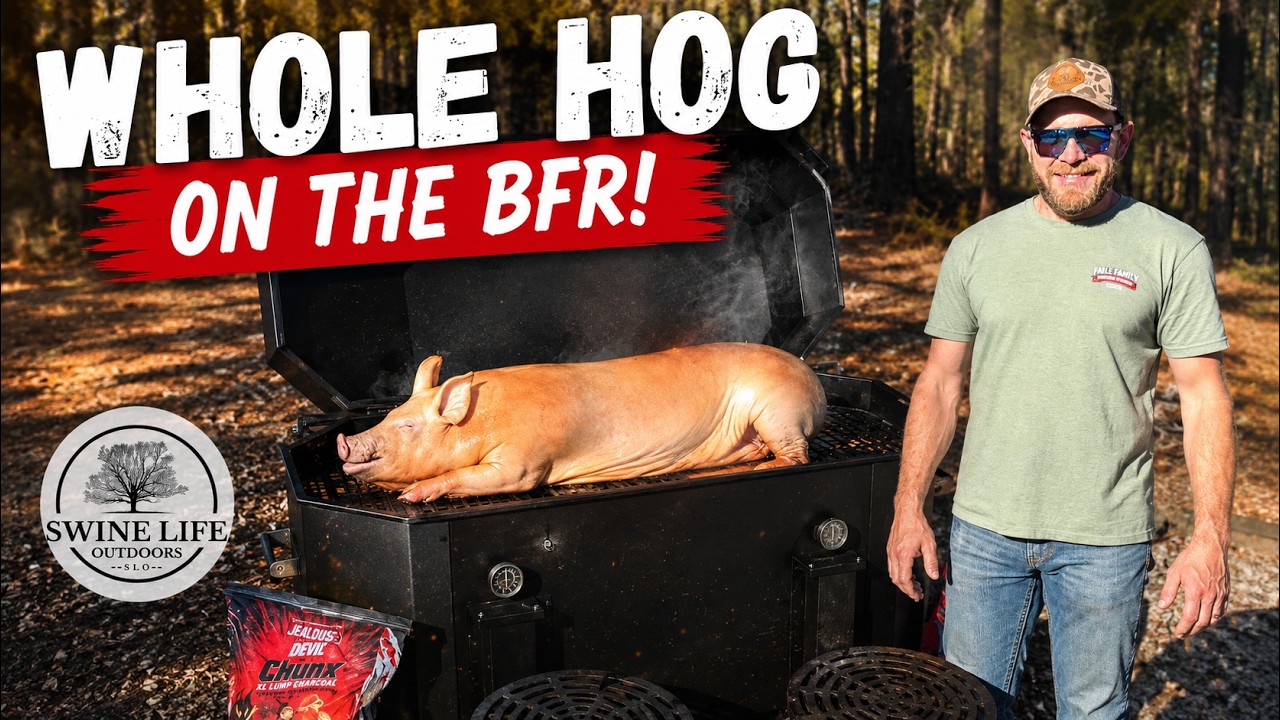 Приготовление свинины на совершенно новых коптильнях Outlaw BBQ Smokers BFR.