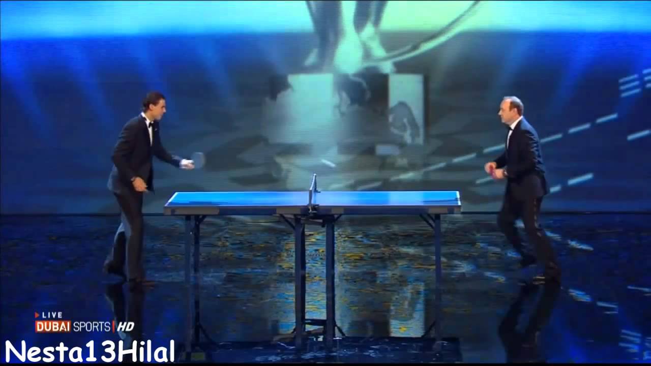 Nadal Playing Kevin Spacey Table Tennis At Laureus Awards