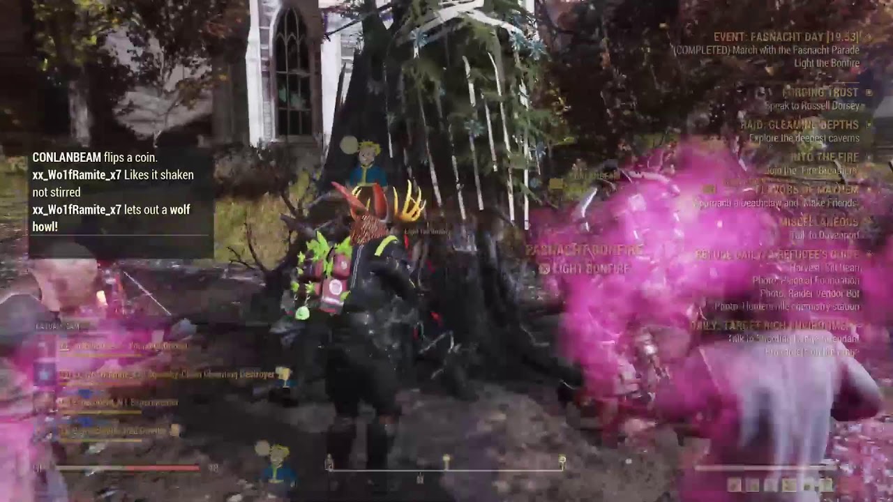 Fallout76 | day 6.5 gotta keep grinding glowing masks hourly Fasnacht event 🐺