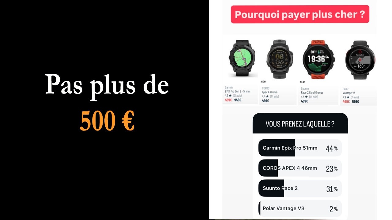 Une super montre GPS à 500€ (choisissez la bonne)