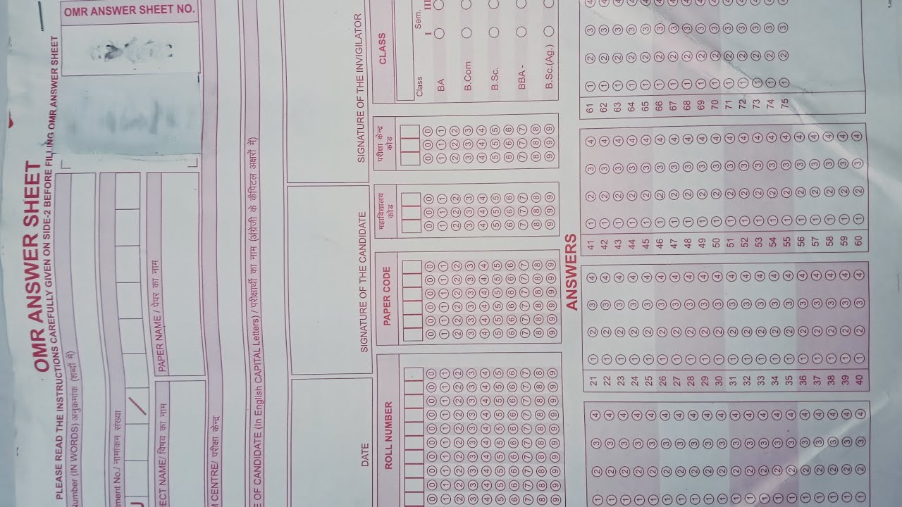बहुत ही आसानी से OMR SHEET भरे B.A और B.Sc वाले। कभी भी गलती नहीं होगी परीक्षा हाल में।
