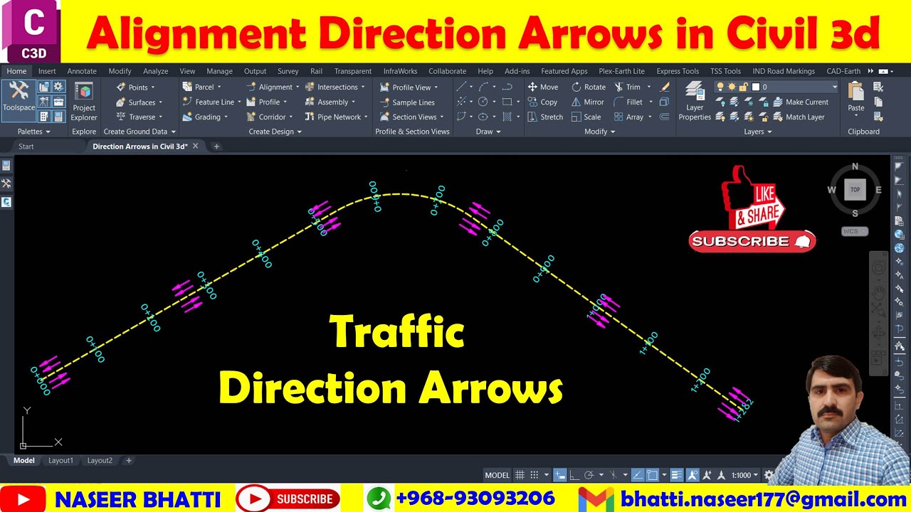 Alignment Direction Arrows in Civil 3d | Traffic Direction Arrows in Civil 3d