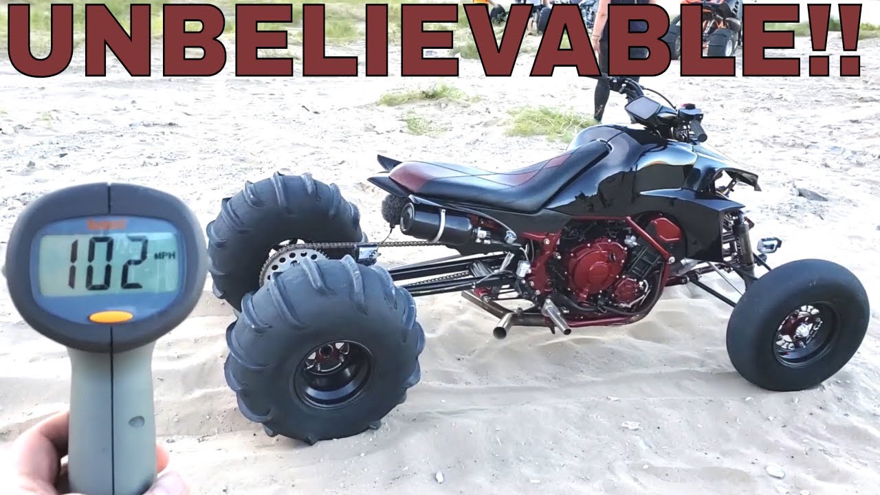 R1 powered Yamaha YFZ450r goes 102 mph Up Sand Mountain 4K