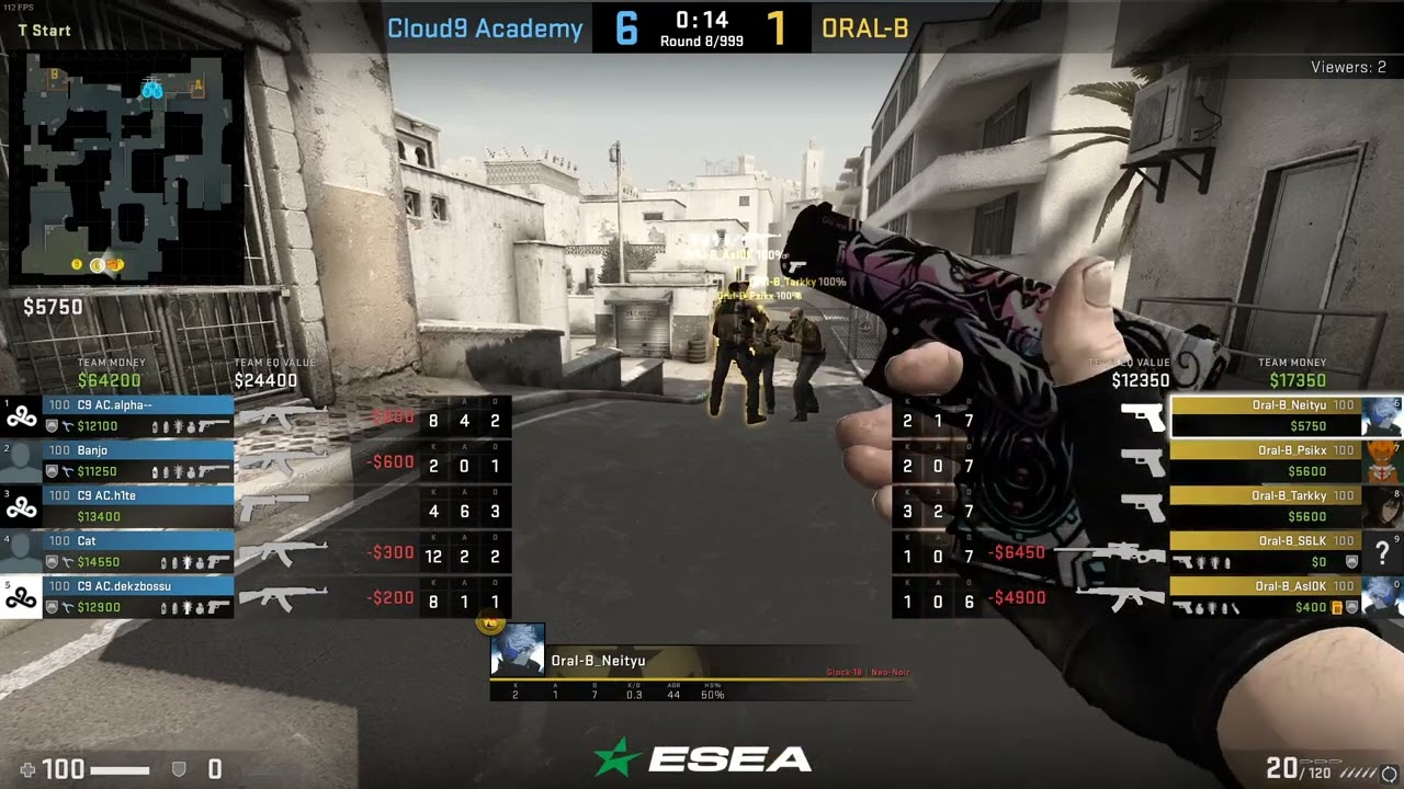 Cloud9 Academy vs Oral B - ESEA Summer Cash Cup #4 -  Round 2