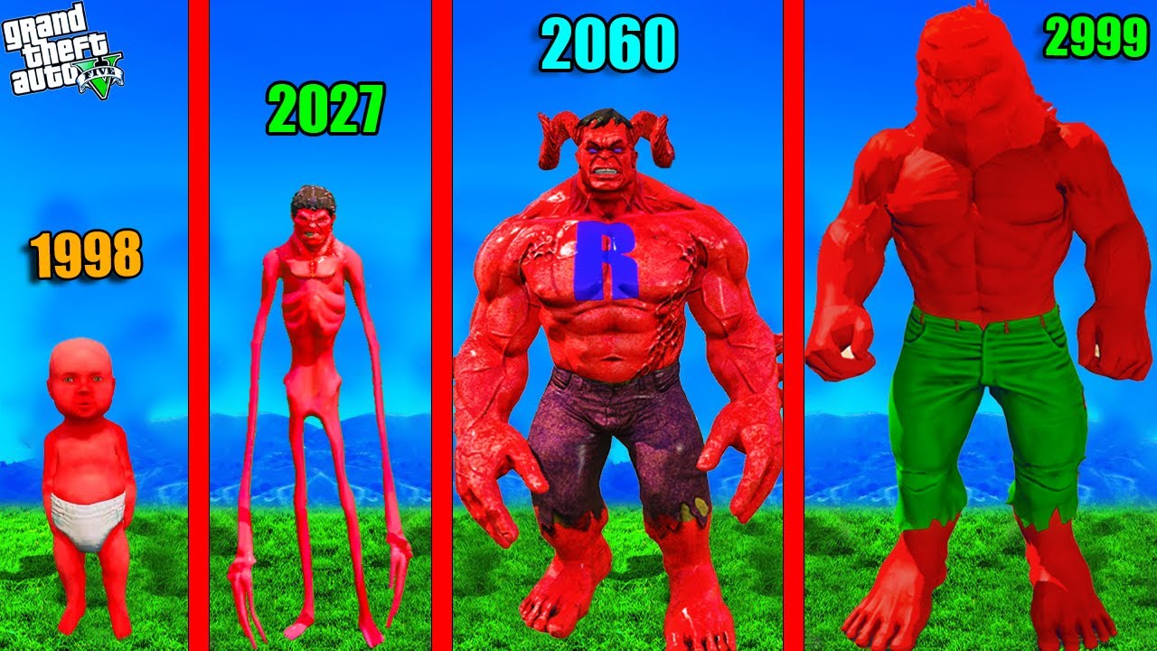 SHINCHAN TELL EVOLUTION of GIANT RED HULK In GTA 5!