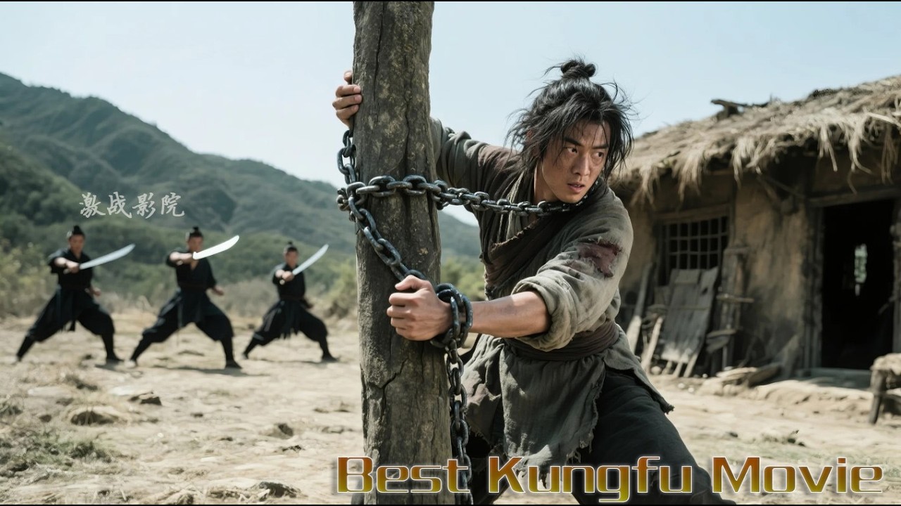 Kung Fu Movie! The imprisoned lad is a Kung Fu master, breaks free, escapes jail, defeats everyone!
