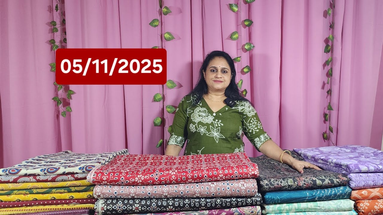 Ткани Ajrakh и Dupatta 🌹Глянцевый хлопок 🌹Полумодальный 🌹Комплект из 3 предметов из батиста в кач...