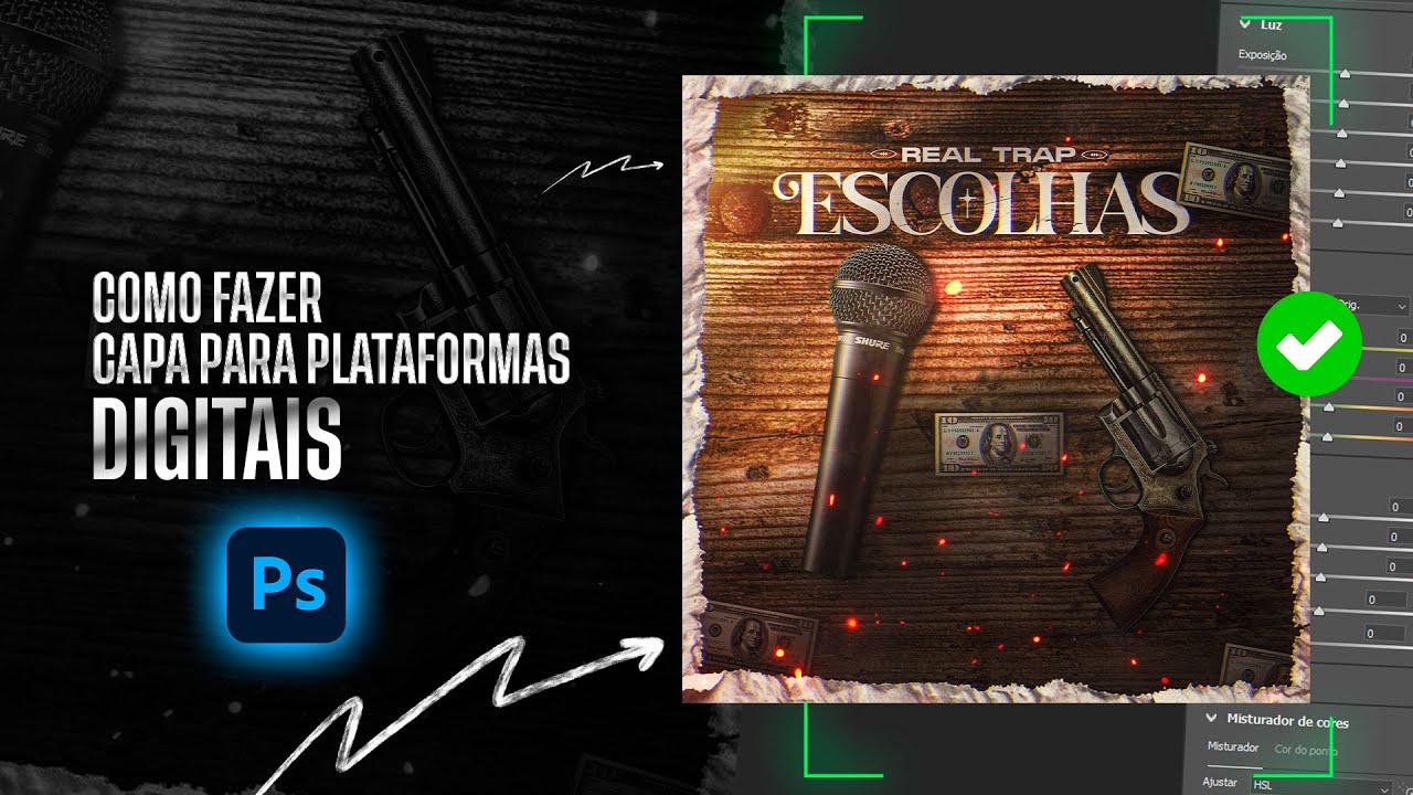 Como fazer capa de musica  para plataformas digitais DE TRAP!