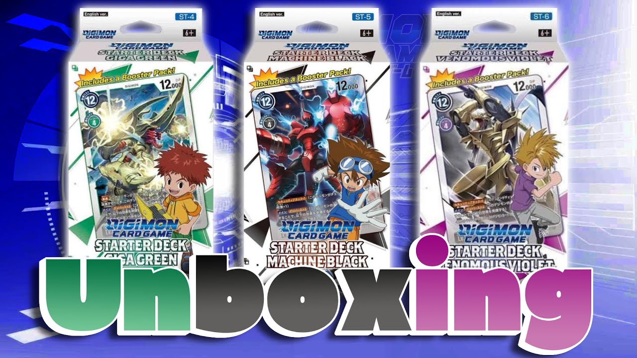 Unboxing Digimon TCG Starter Sets 4, 5, and 6 | BT-04 Great Legend Booster Packs Opening