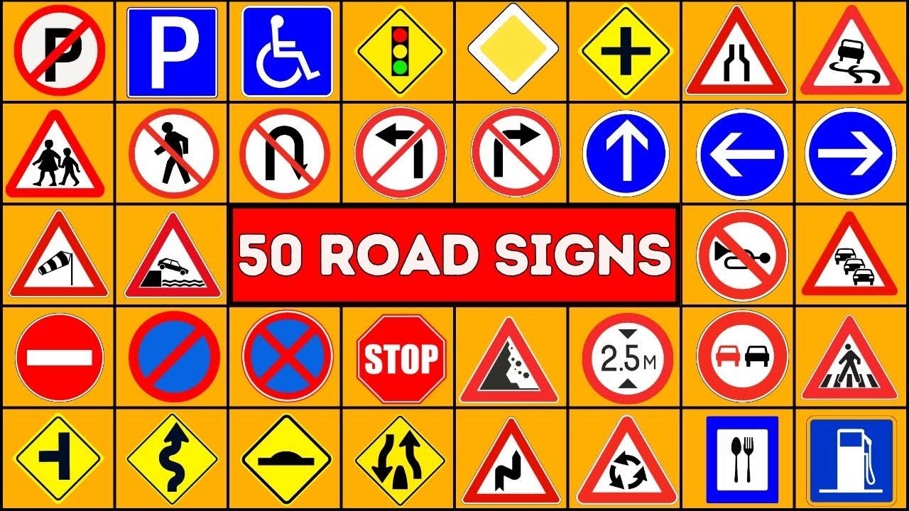 50 Important Road Safety Signs in English | Must-Know Vocabulary for Beginners