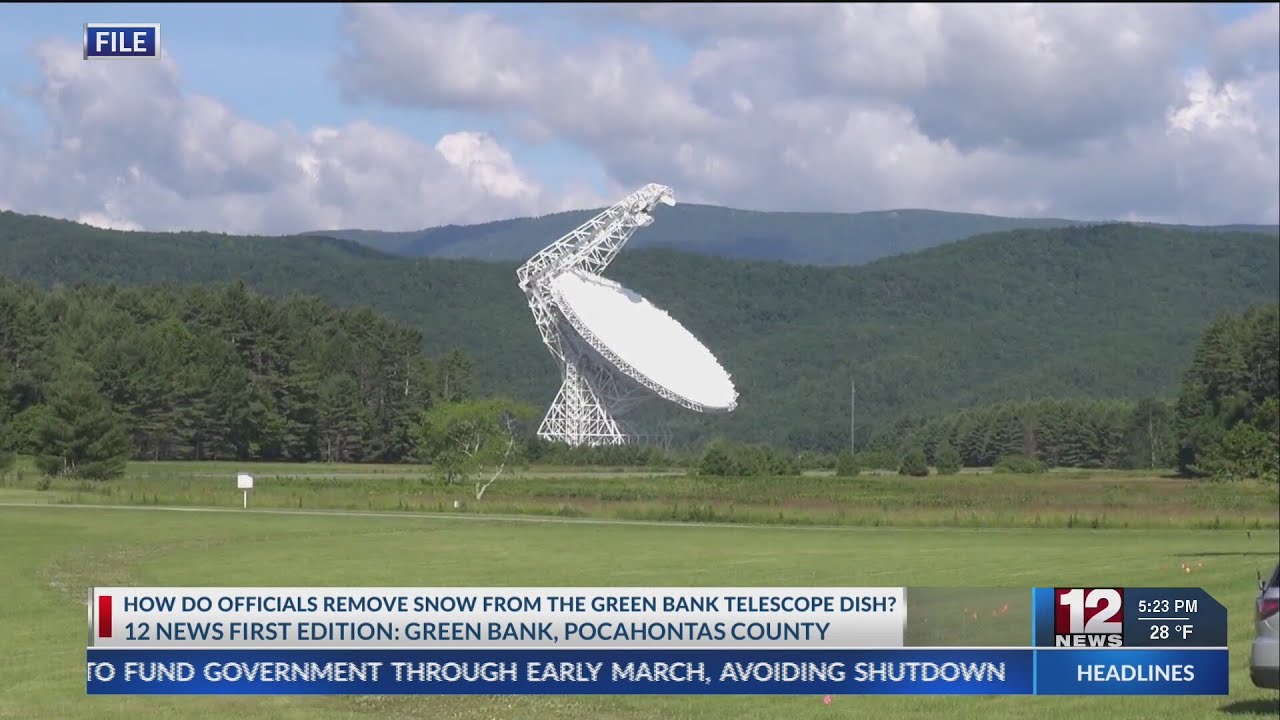 How does Green Bank get snow off its telescope?