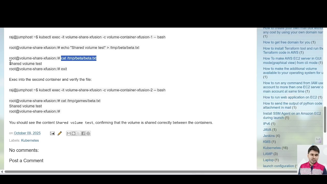 15  Kubernetes Shared Volumes Multi Container Pod with emptyDir Volume