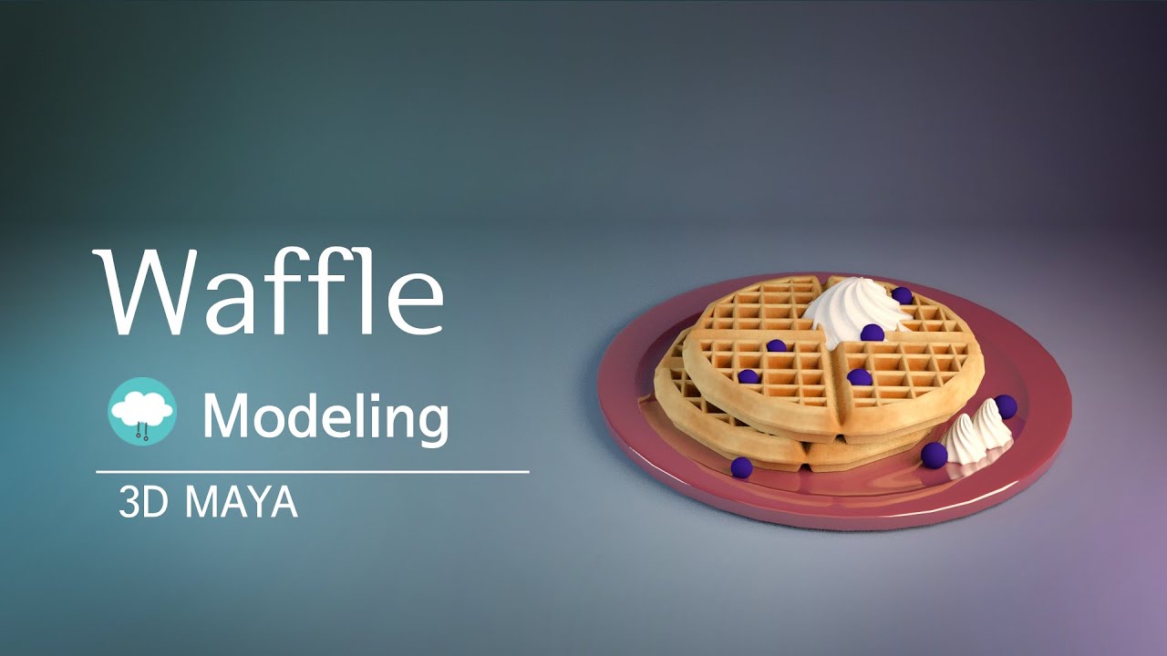 Waffle, speed modeling, 3D Maya 2020