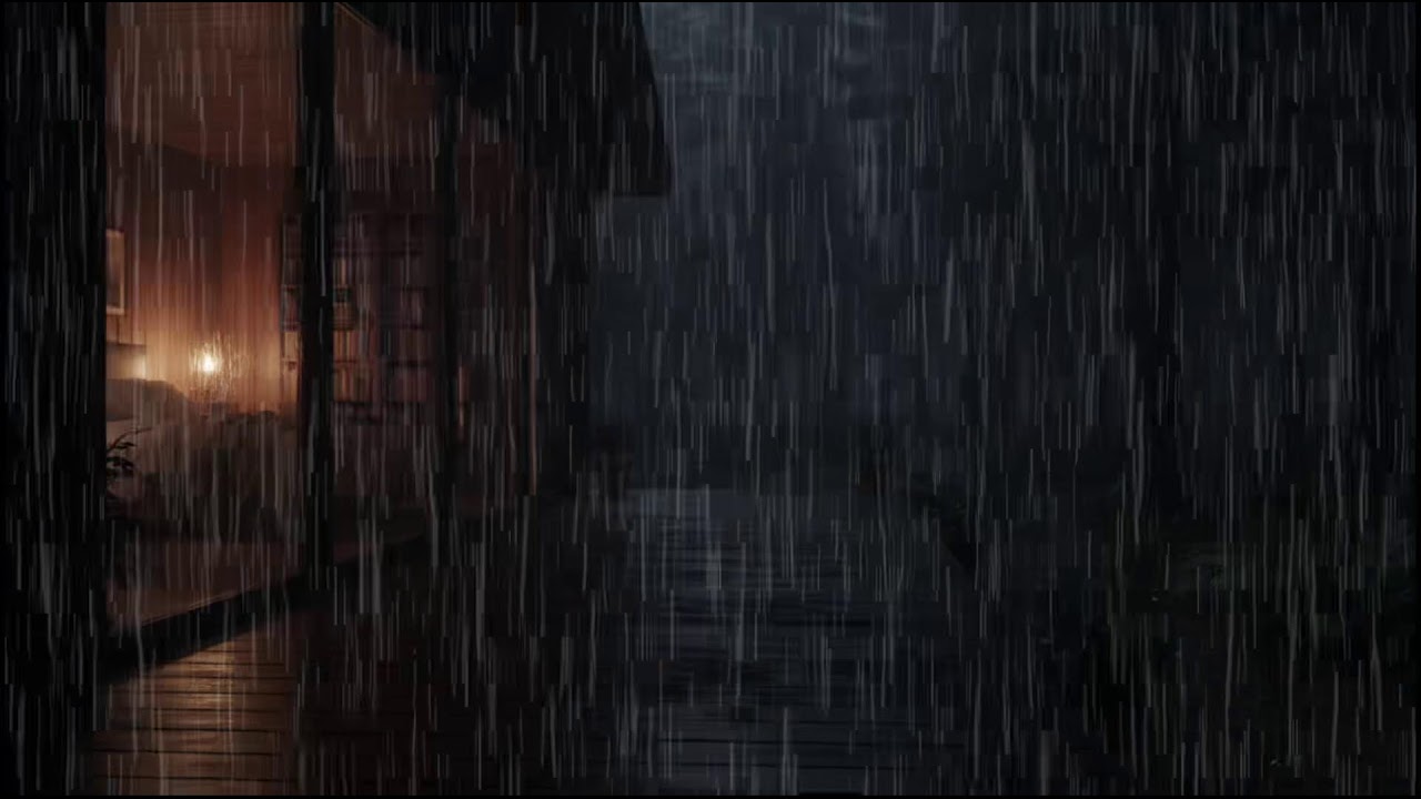 Rainy Night in a Forest Cabin 🌲 | Soft rain ambience with steady rain sounds for deep relaxation