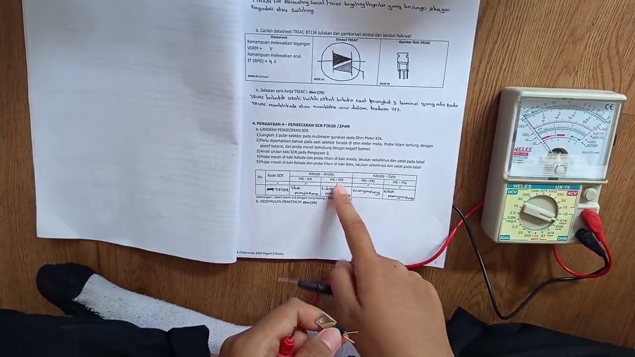 || Cara pengecekan kondisi SCR 2P4M dengan multimeter analog || Cheril claudia melody X-TE 4