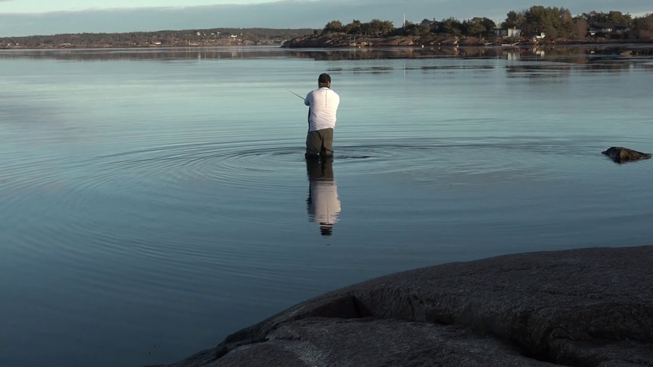 Sjøørretfiske 5. januar på Hvaler i Norge.