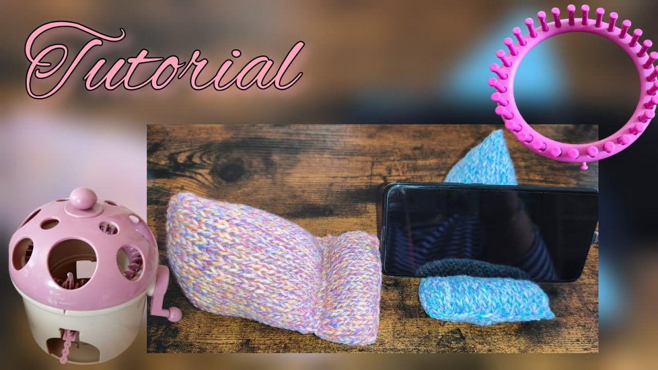 So machst du einen Sitzsack fürs Handy - Strickring und Strickmaschine + Patzer