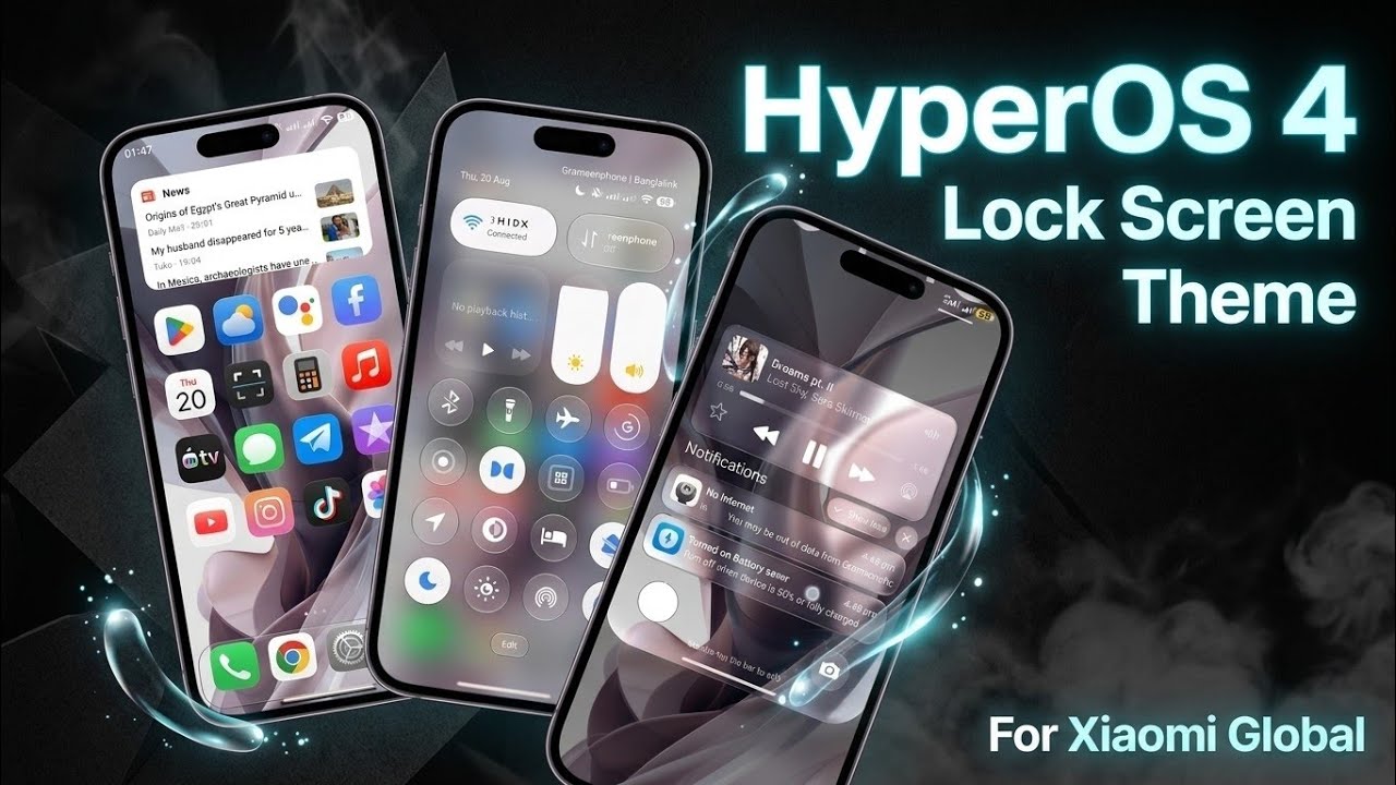 HyperOS 4 Lock Screen Theme For HyperOS 1/2/3 & Xiaomi Global