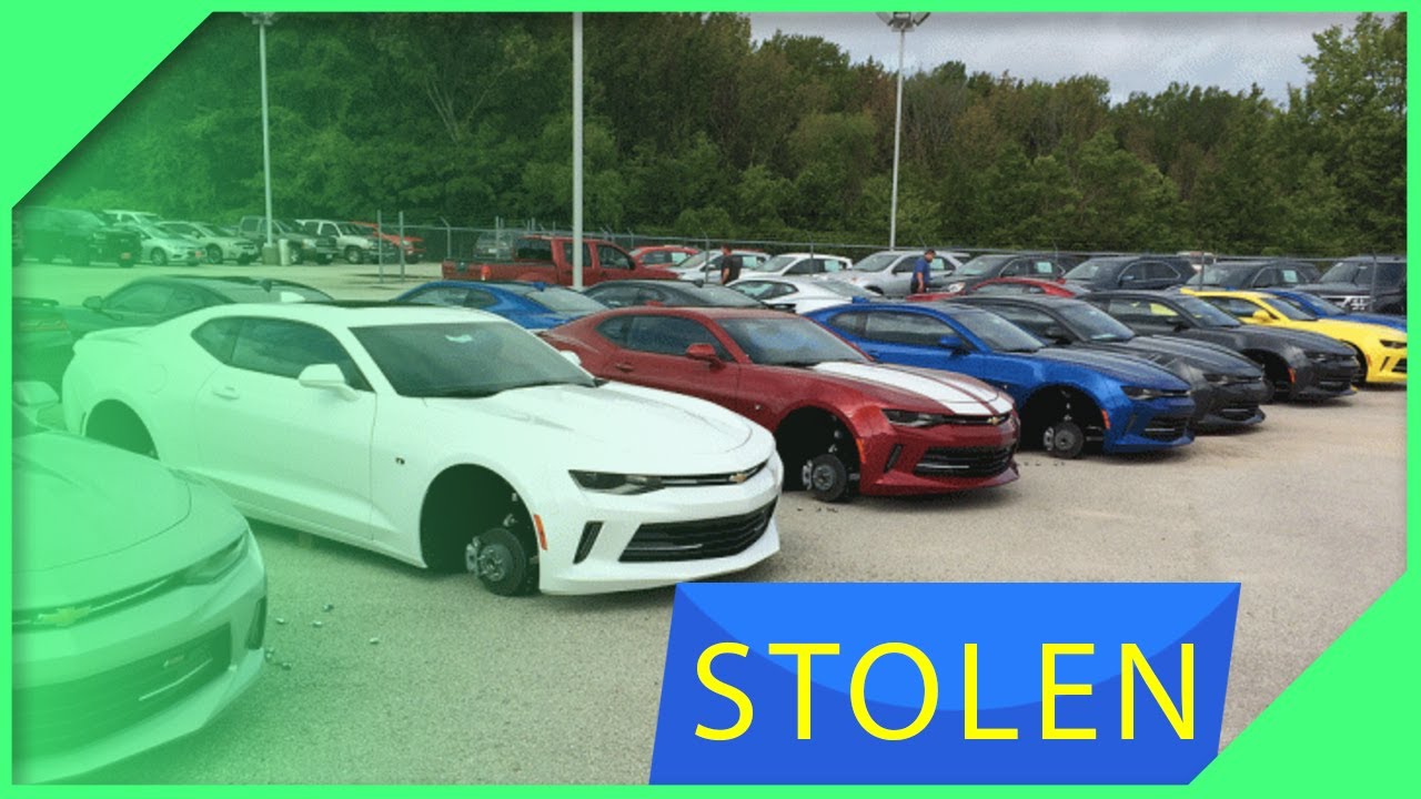 Wheels taken by thieves on dealership lot  #shorts