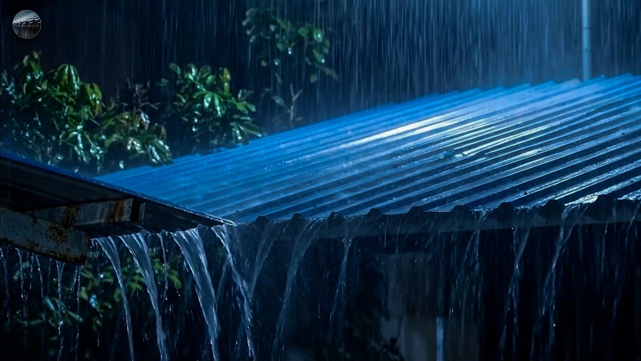 Insomnia Relief in 4 Minutes with Heavy Rain & Thunder Sounds Shake The Tin Roof at Night ⛈️