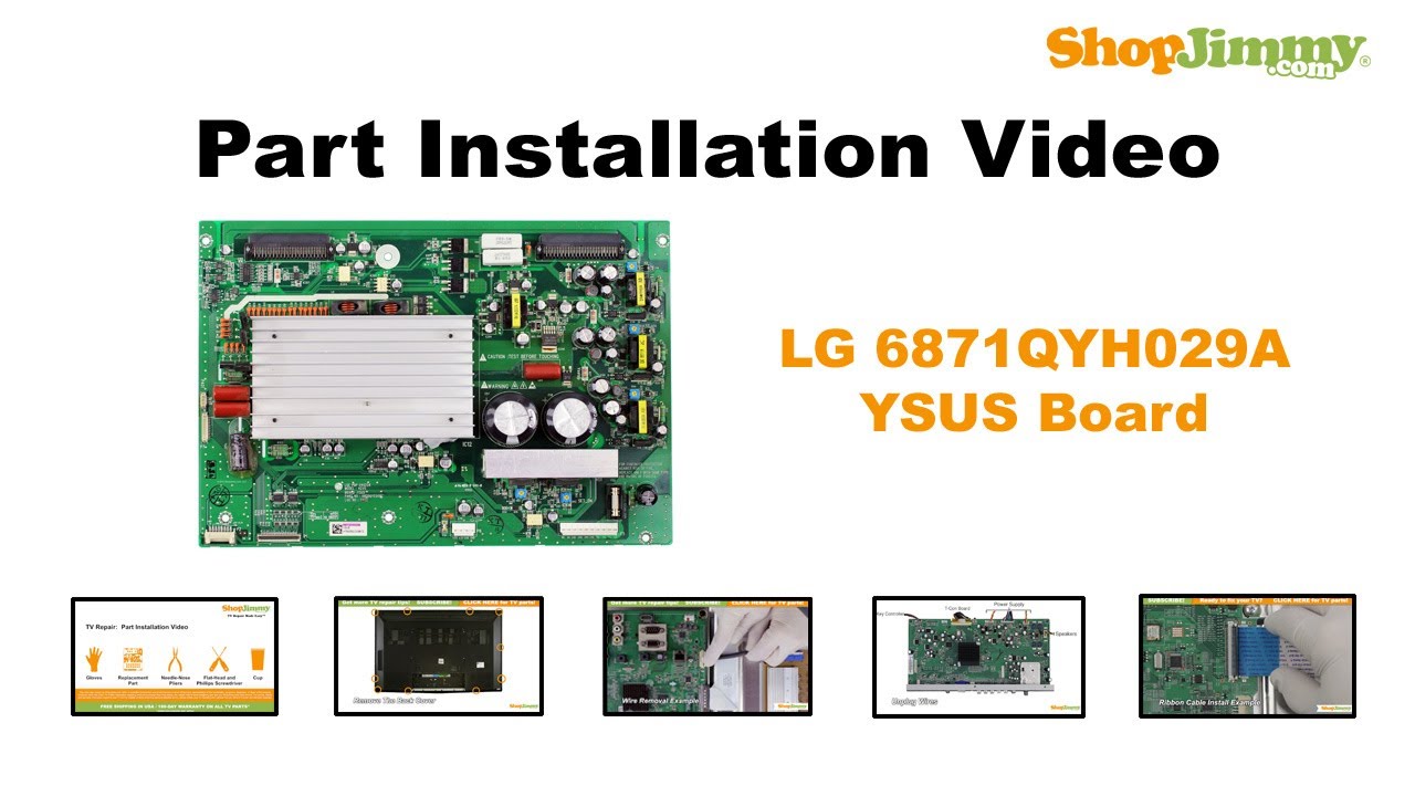 Plasma TV Repair How to Replace LG 6871QYH029A YSUS Boards