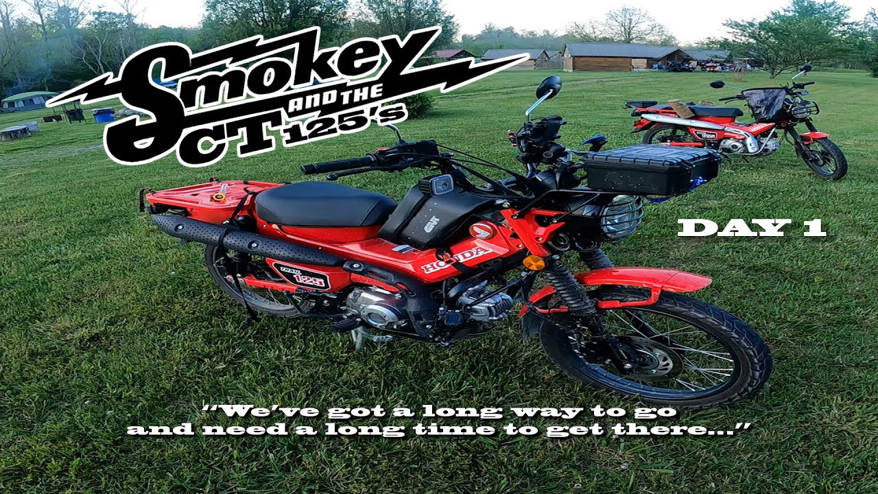 День 1: Два Honda Trail CT125 на трассе Smokey Mountain 500, подготовка к Трансамериканской трассе