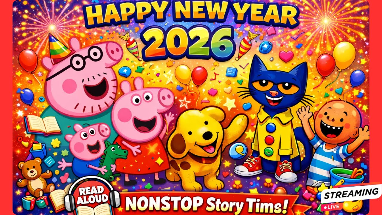 Happy 2026: 🐷Peppa Pig, Pete the cat,No David & Spot's Magical New Year🎆 |  Read Aloud for Kids🎉