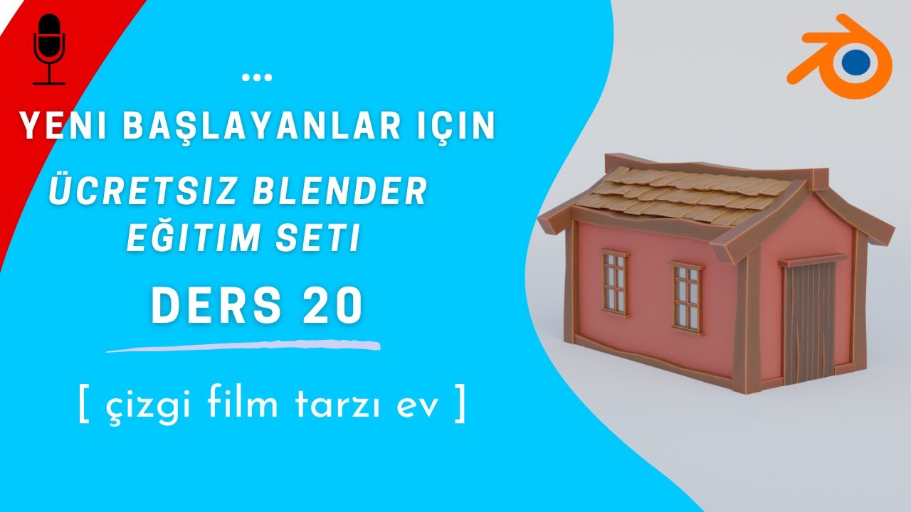 Ücretsiz Blender eğitim seti Ders 20 'çizgi film tarzı ev'