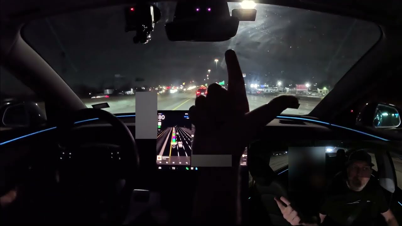 Tesla FSD 14.2.2.4 Ubers young exec at car/transportation services company from IAH into Houston