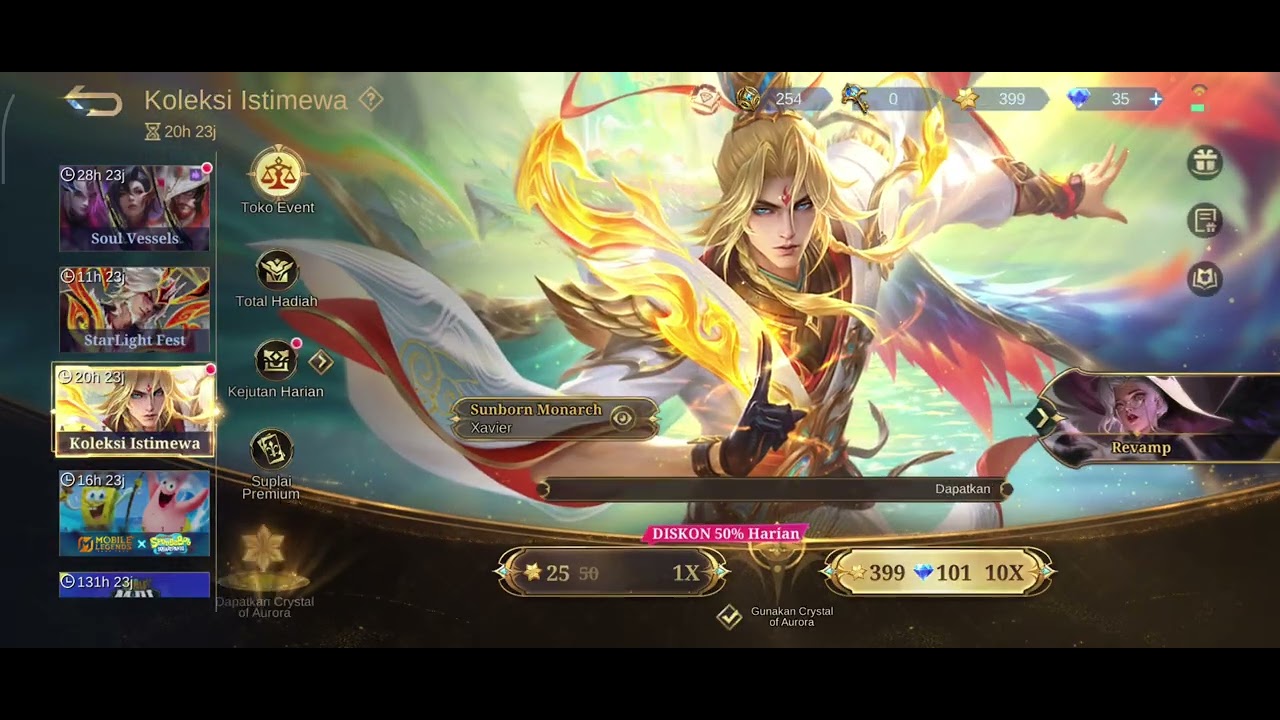Gacha diskon harian ke 10 pada event star light fest 