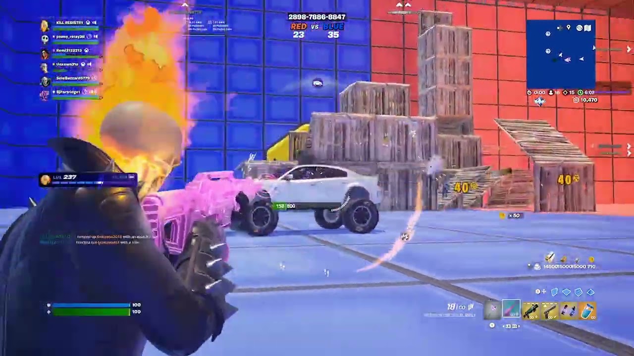 Hitting unreale in mega red vs blue