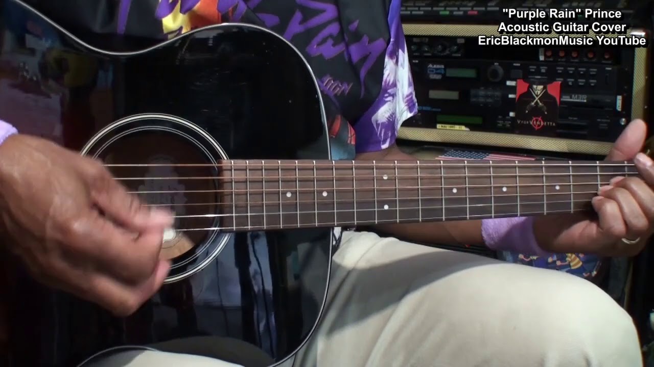 PRINCE Purple Rain Acoustic CHORDS Guitar Cover Lesson Link In Video Descriptn @EricBlackmonGuitar