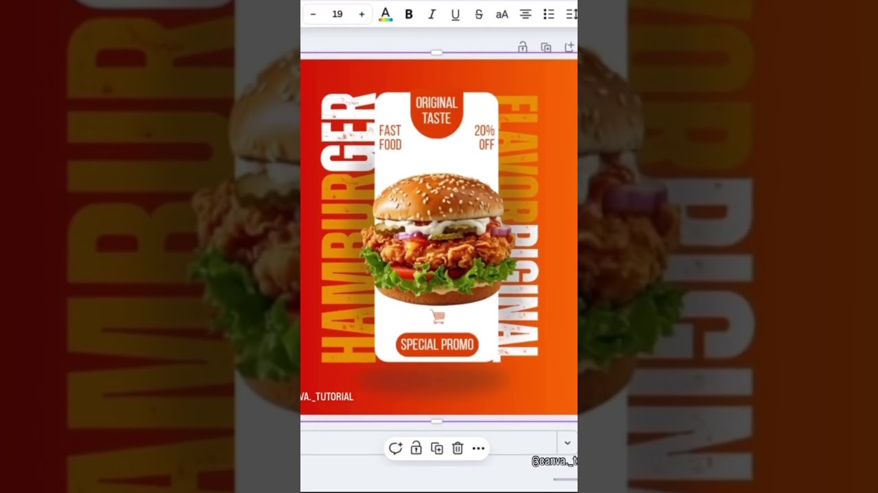 Burger Canva Post Design #canvatutorial #graphicdesign #canvaexpert #socialmediapostdesign #canva