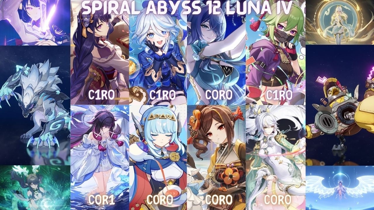 Genshin Impact Luna IV Spiral Abyss 12 | Raiden Shogun Hperbloom & Zibai Lunar Crystalize | [原神]