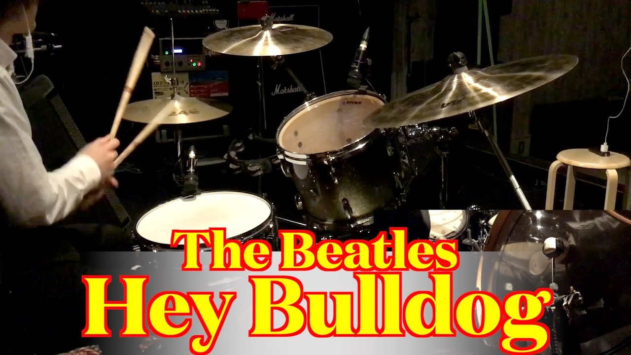 The Beatles - Hey Bulldog (Drums cover from fixed angle)