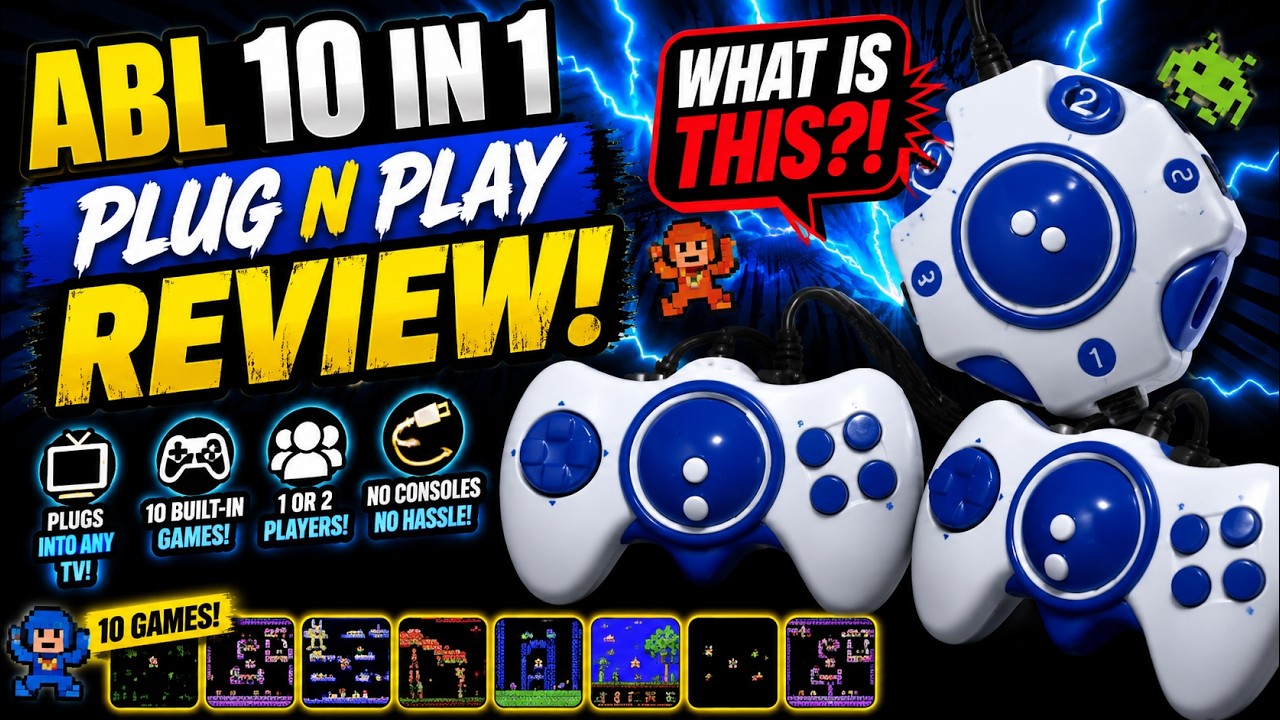 ABL 10 in 1 Built-In Games Plug n Play Review - 4 Player Unbranded Console