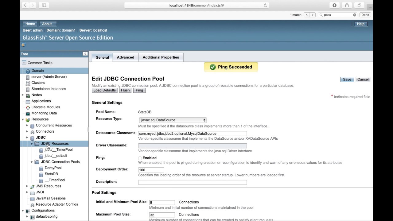 Java EE : Connecting Glassfish 4 to MySQL