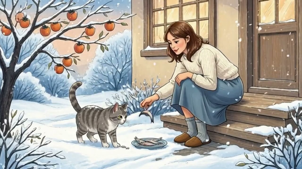 Snowfall in the Quiet Village — Waiting by the Window with Warm Milk | Ghibli-Style ASMR ❄️