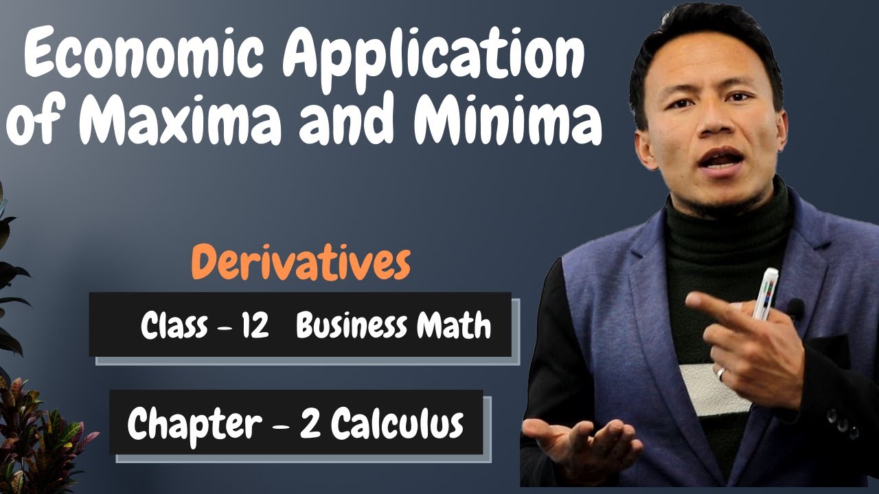 Economic Application of Maxima and Minima || Derivatives Class 12 || Business Math Calculus