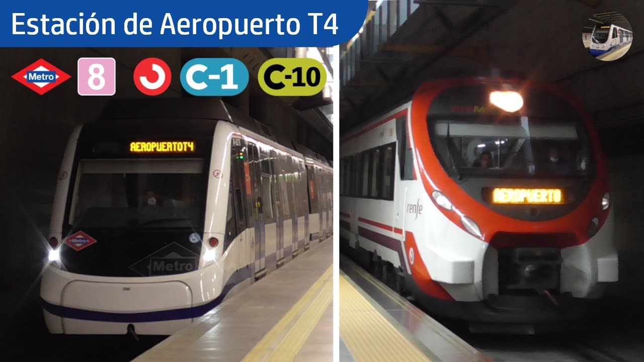 Circulaciones por Aeropuerto T4 | Metro de Madrid L8/Cercanías C-1, C-10