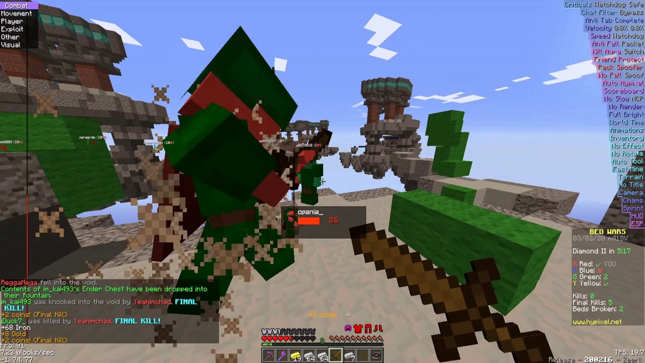 Almost 2 Hours of Blatantly Hacking on Hypixel Without Ban (UNCUT) - Astolfo Client OP