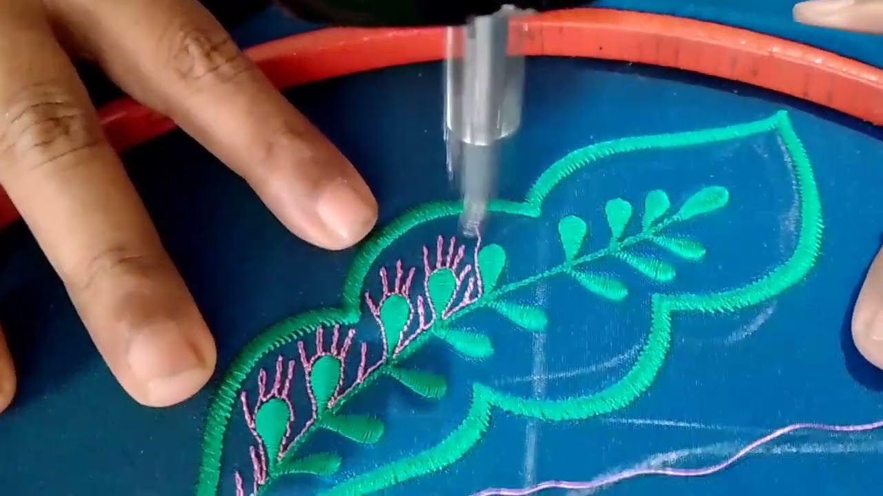 Blouse back neck peacock embroidery design | Machine Embroidery 