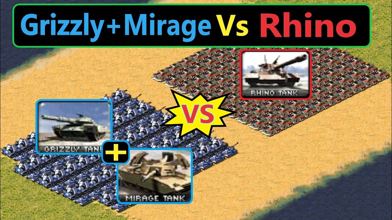 Grizzly + Mirage vs Rhino - Same Cost - Red Alert 2