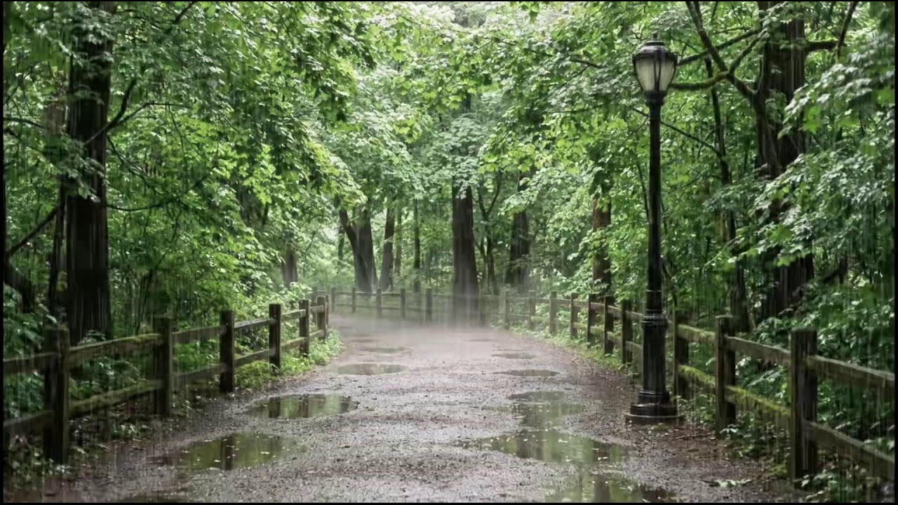 Light Rain Through Woodland Leaves | Peaceful Ambient Audio for Relaxation