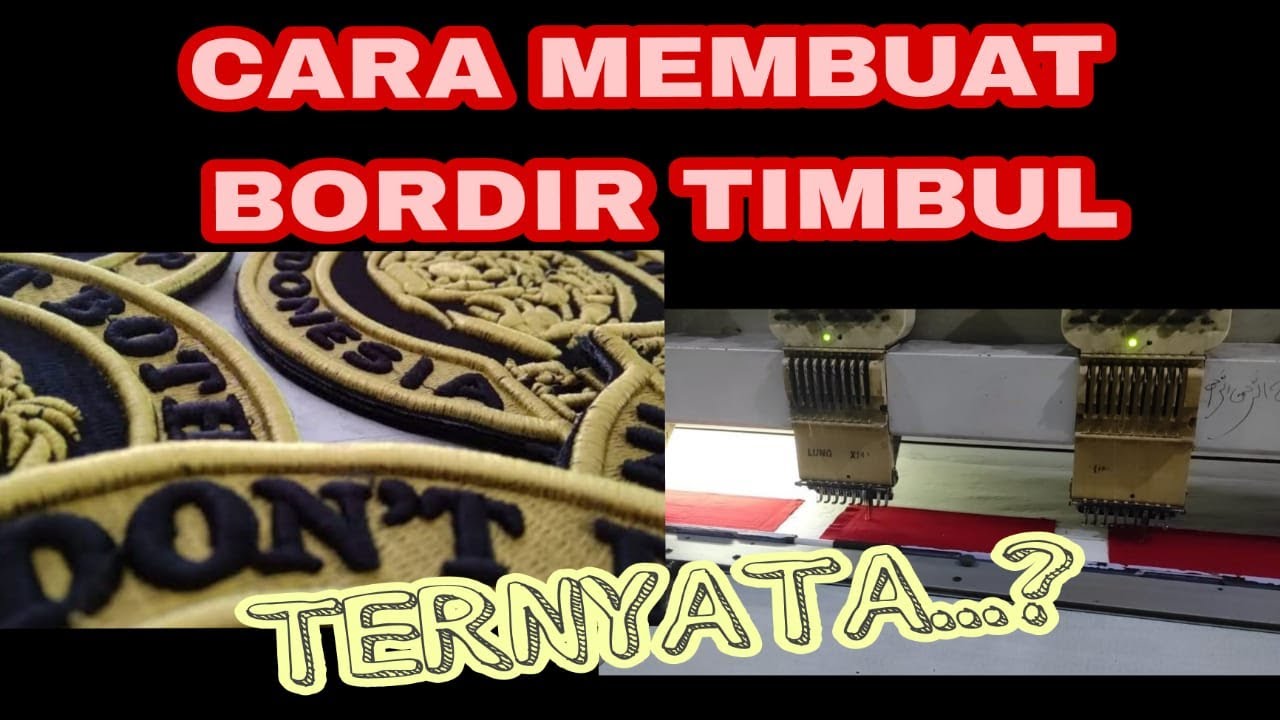 Bordir timbul || tutorial membuat bordiran timbul 3D