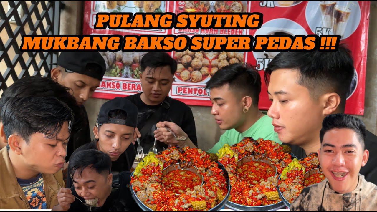 HUJAN-HUJAN MUKBANG BAKSO PEDAS BARENG TIM MAMA LELA !!!