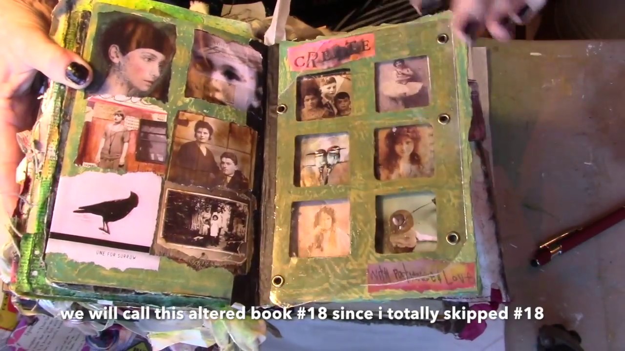 a page of mica windows altered book #18