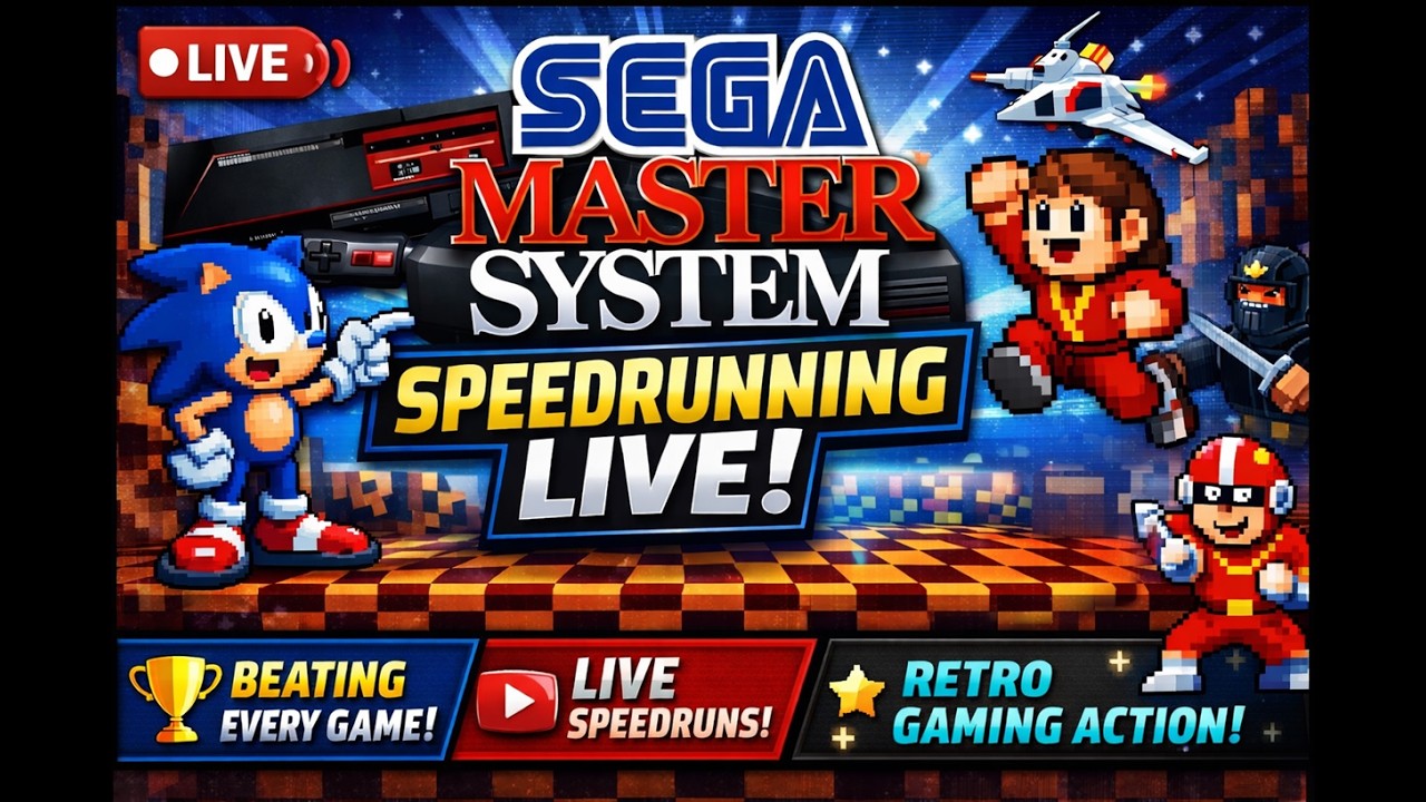LIVE: Speedrunning Every Sega Master System Game: #003-4 Montezuma's Revenge , Columns 100k!